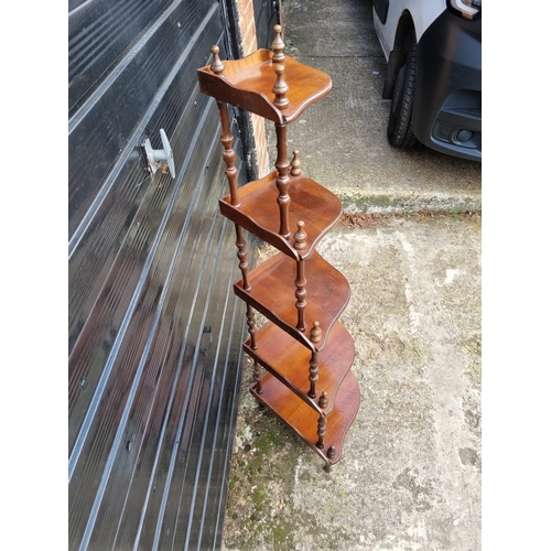 358 - Vintage Mahogany Corner 5 Tier Etagere / Whatnot approx 138cm x 40cm