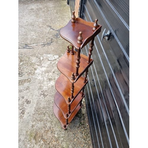 358 - Vintage Mahogany Corner 5 Tier Etagere / Whatnot approx 138cm x 40cm