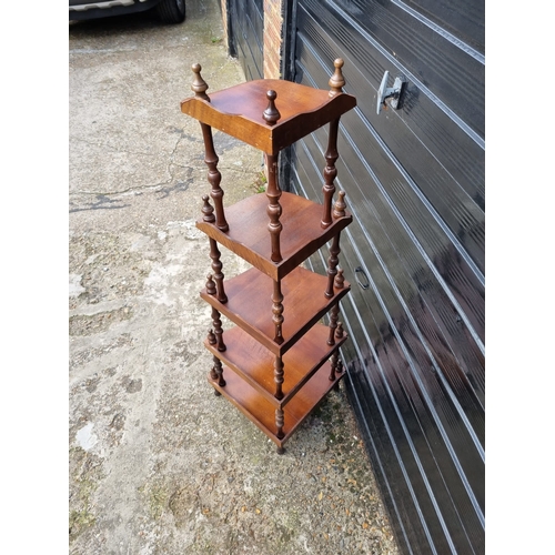 358 - Vintage Mahogany Corner 5 Tier Etagere / Whatnot approx 138cm x 40cm