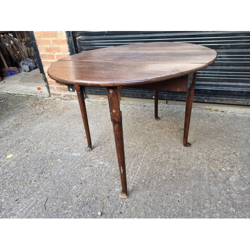 361 - 19th Century Oak Drop Leaf Table on pad feet - 1 foot A/F 107CM