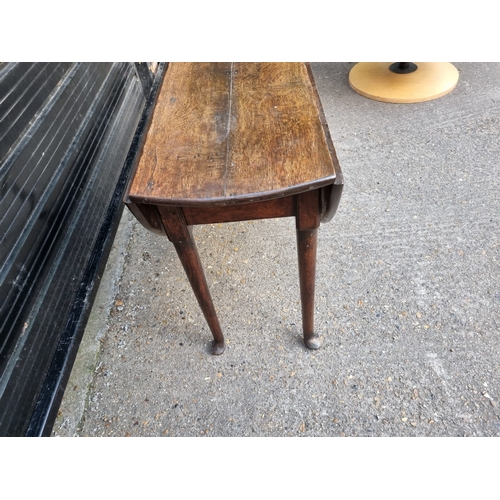 361 - 19th Century Oak Drop Leaf Table on pad feet - 1 foot A/F 107CM