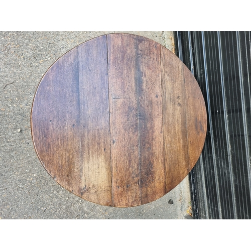 361 - 19th Century Oak Drop Leaf Table on pad feet - 1 foot A/F 107CM