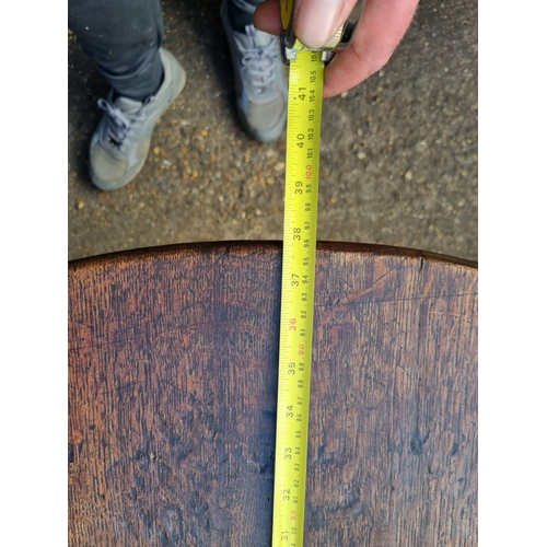 361 - 19th Century Oak Drop Leaf Table on pad feet - 1 foot A/F 107CM