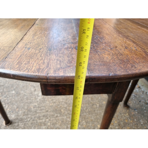 361 - 19th Century Oak Drop Leaf Table on pad feet - 1 foot A/F 107CM