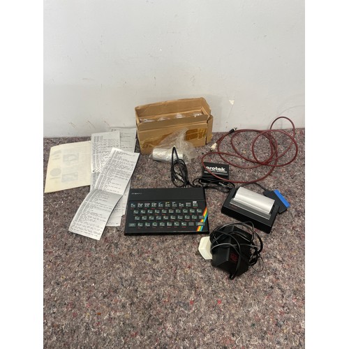 21 - Vintage Sinclair ZX Spectrum Computer , + Printer, printer paper, instructions + others - untested