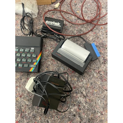 21 - Vintage Sinclair ZX Spectrum Computer , + Printer, printer paper, instructions + others - untested