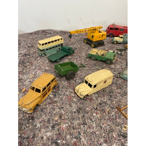 29 - Collection of various played with metal Dinky Toy cars / Commercial vehicles plus others - A/F