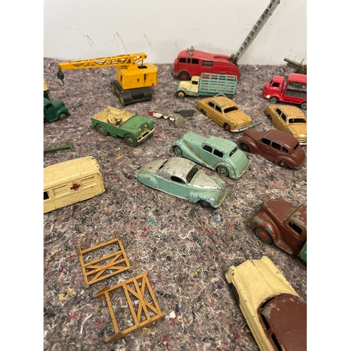 29 - Collection of various played with metal Dinky Toy cars / Commercial vehicles plus others - A/F