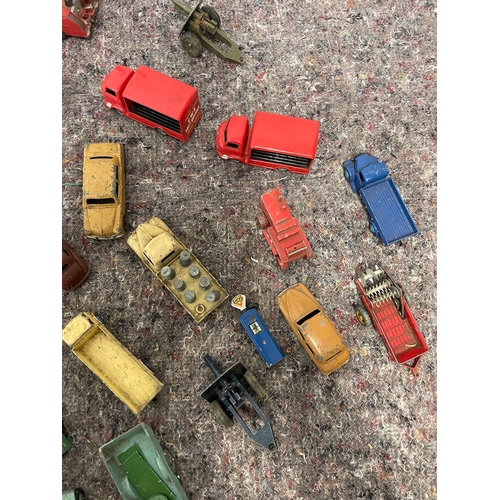 29 - Collection of various played with metal Dinky Toy cars / Commercial vehicles plus others - A/F