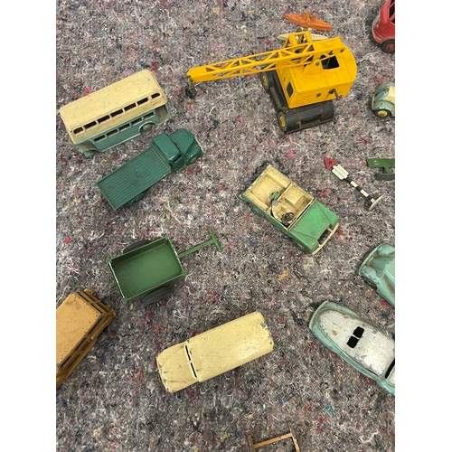 29 - Collection of various played with metal Dinky Toy cars / Commercial vehicles plus others - A/F