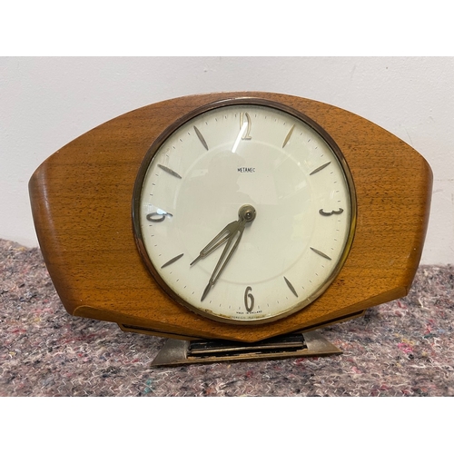 32 - 1950's Metamec Mantle Clock + German Haller Glass Dome Anniversary Clock - both seem operational but... 