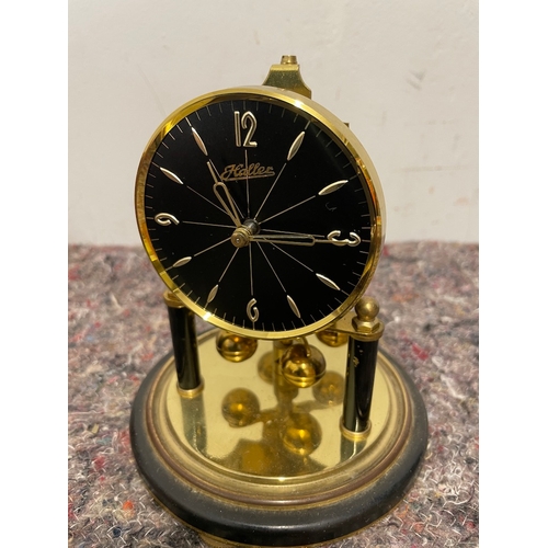 32 - 1950's Metamec Mantle Clock + German Haller Glass Dome Anniversary Clock - both seem operational but... 