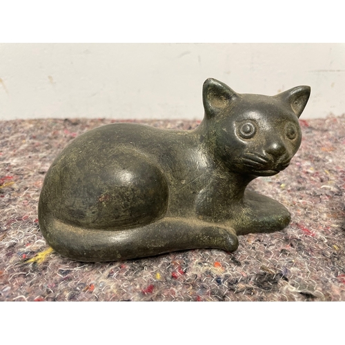 37 - Three Bronze / Brass cat ornaments