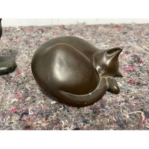 37 - Three Bronze / Brass cat ornaments