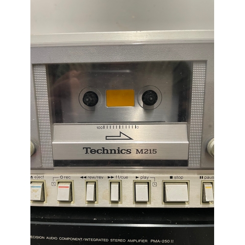 39 - Denon Stereo Amplifier PMA 250 MK2 + Technics M215 Cassette Player - both power up but need new plug... 