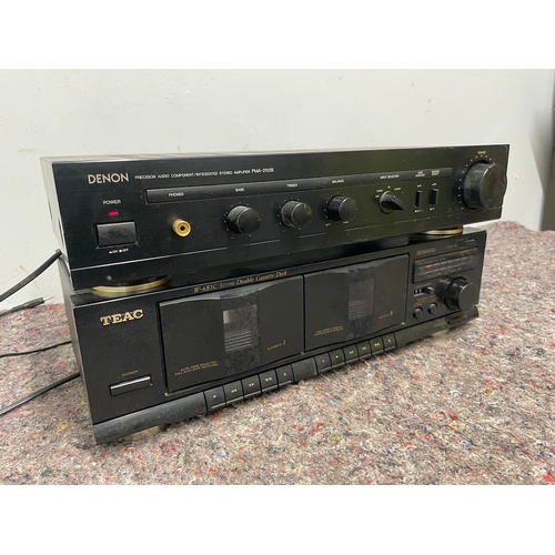 47 - Denon PMA 250 III Stereo Amplifier + TEAC W 485c Cassette Deck - Both power up