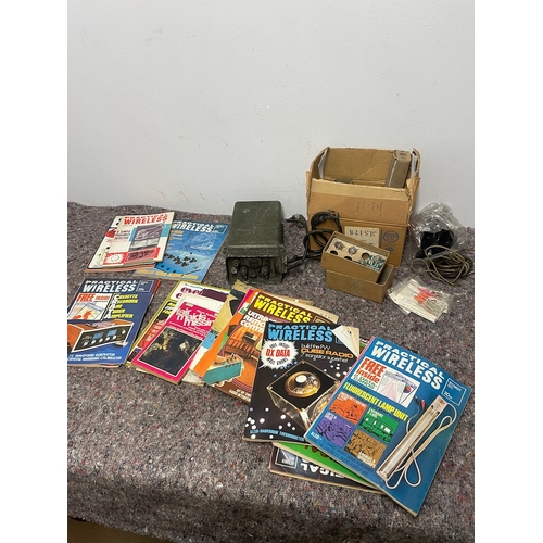 52 - Collection of vintage wireless magazines + valves and others