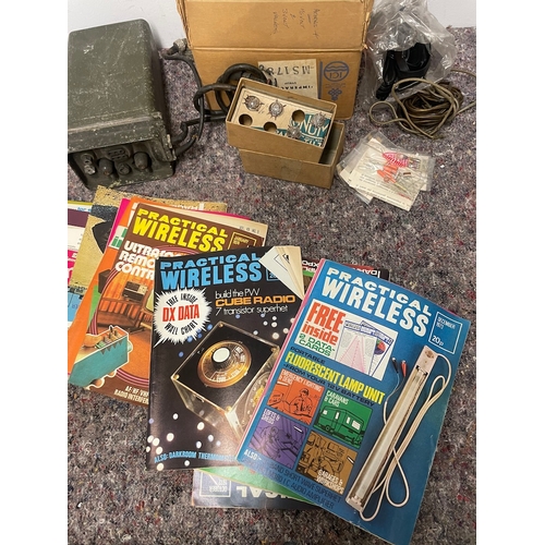 52 - Collection of vintage wireless magazines + valves and others