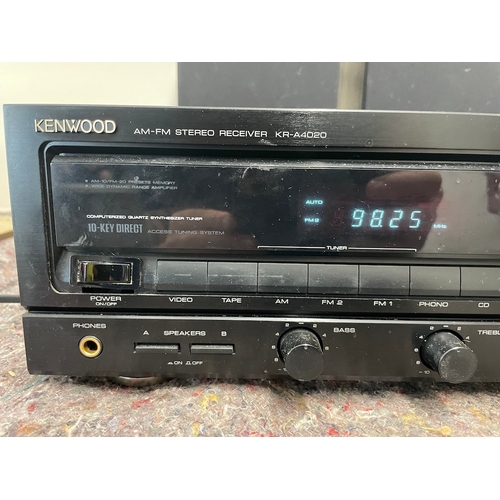 113 - Kenwood Stereo Receiver KR A4020 (powers up) + Mission 761 Shelf Speakers