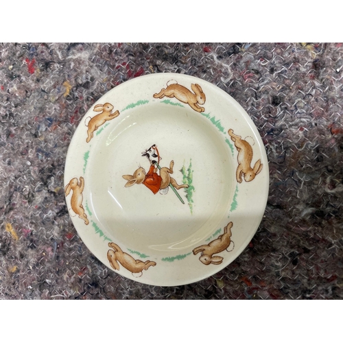 139 - Vintage Royal Doulton Bunny Kins Childs Bowl warmer, egg cup and dish - all in good order