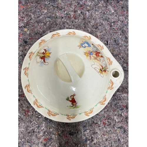 139 - Vintage Royal Doulton Bunny Kins Childs Bowl warmer, egg cup and dish - all in good order