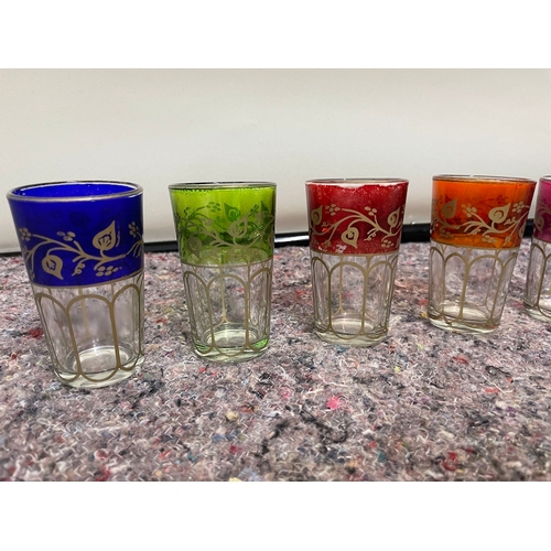 142 - Collection of vintage coloured glasses