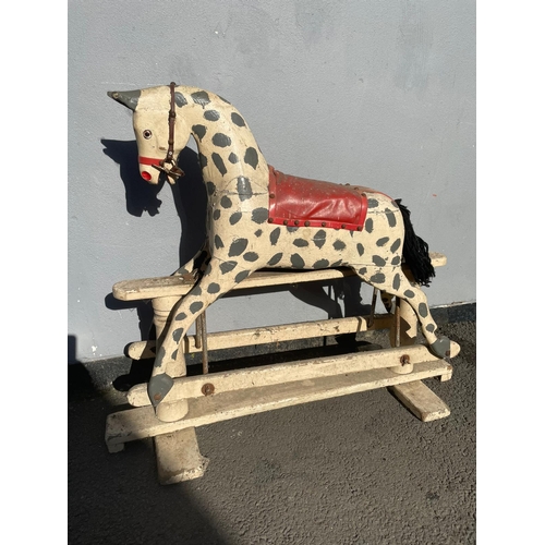 368 - Vintage Solid Wood Childs Rocking Horse 78cm x 86cm