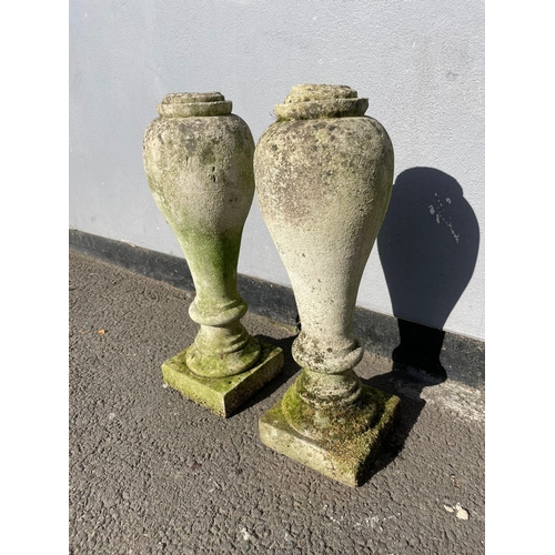 372 - Three Vintage Stone Pillar / Garden Ornaments