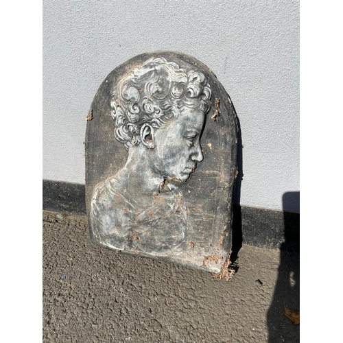 374 - Stone Plaque with Childs face / Garden Ornament