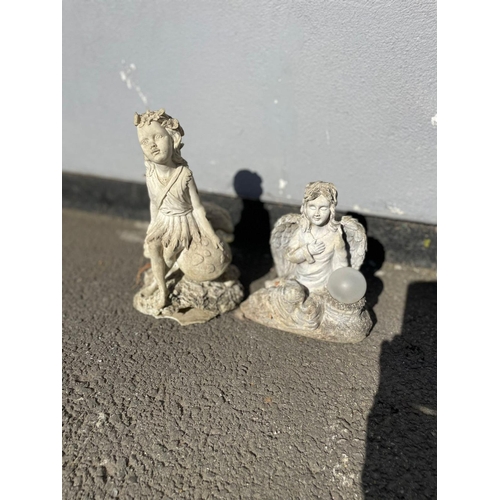 378 - Collection of Weathered Stone Garden Ornaments