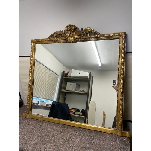 169A - Large Ornate Gilt Over Mantle Wall Mirror - in very good order 140cm x 123cm