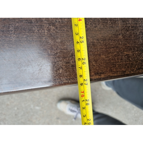 235 - A Pair Cafe / Bistro Tables - iron legs - no screws to fix