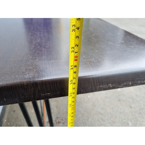 235 - A Pair Cafe / Bistro Tables - iron legs - no screws to fix