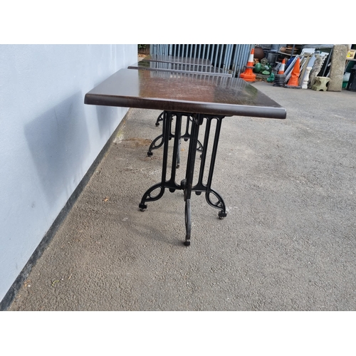 237 - Three pedestal cafe / bistro tables - no screws to fix