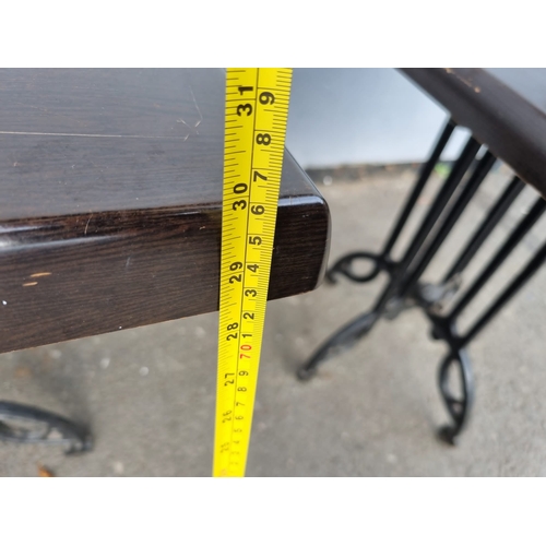 237 - Three pedestal cafe / bistro tables - no screws to fix