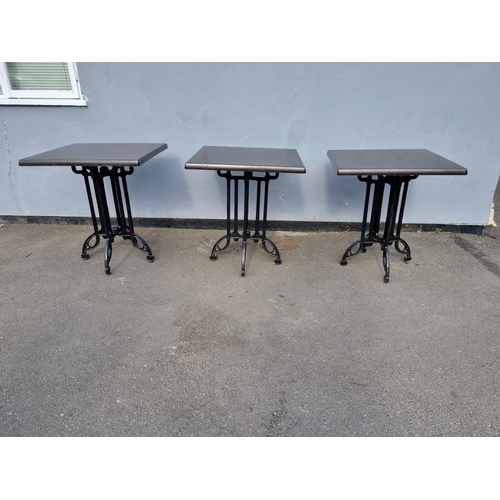 237 - Three pedestal cafe / bistro tables - no screws to fix