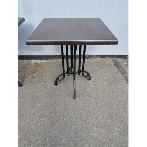 237 - Three pedestal cafe / bistro tables - no screws to fix