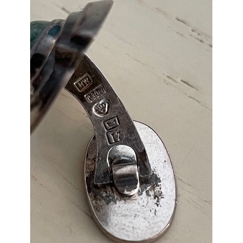 215 - Vintage Silver Cufflinks - possibly German - 11g