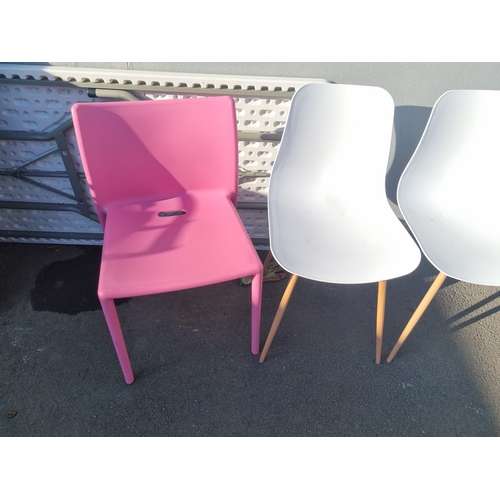 234 - Collection of 9 various modern design chairs - includes a pair of pink Magis Air Chairs by Jasper Mo... 