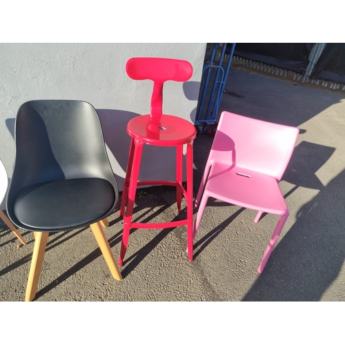 234 - Collection of 9 various modern design chairs - includes a pair of pink Magis Air Chairs by Jasper Mo... 