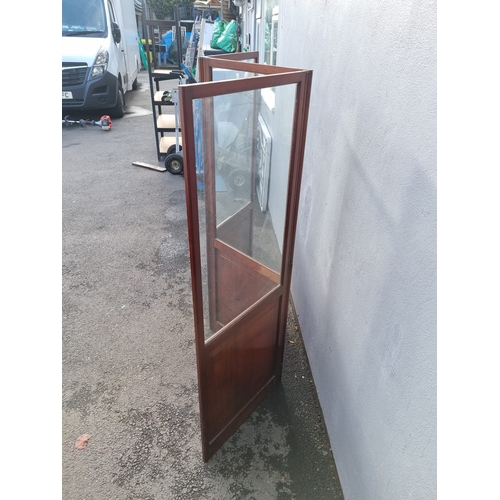 468 - 19the Century Solid Mahogany & Glazed Room Divider - Quality build with bronze hinges 153cm x 169cm ... 