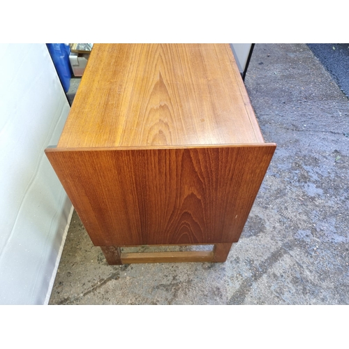 473 - Mid Century Teak Record/ Entertainment Cabinet Sideboard - 122cm x 45cm x 69cm