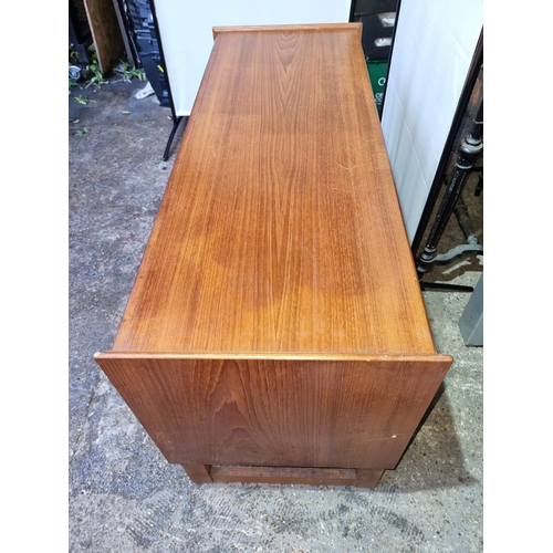 473 - Mid Century Teak Record/ Entertainment Cabinet Sideboard - 122cm x 45cm x 69cm