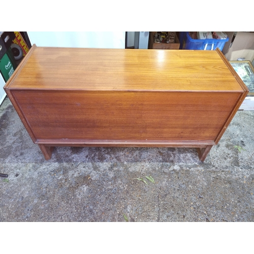 473 - Mid Century Teak Record/ Entertainment Cabinet Sideboard - 122cm x 45cm x 69cm