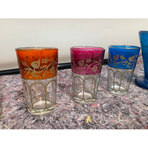 235 - Collection of vintage coloured glasses