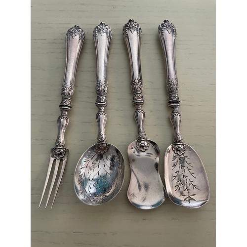 267 - 19th Century French Silver Cutlery Spoons + Fork Paul Massat