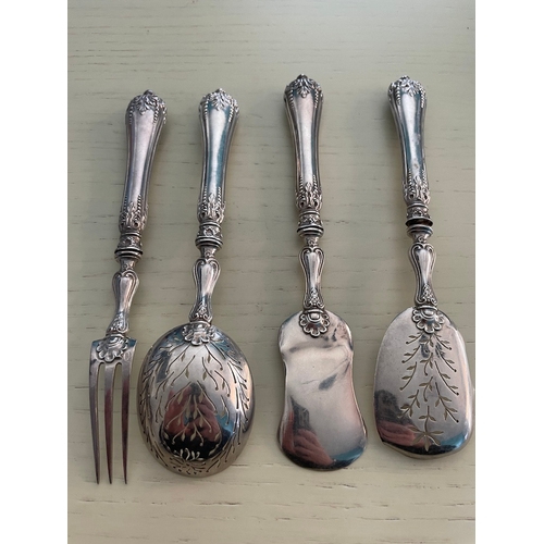 267 - 19th Century French Silver Cutlery Spoons + Fork Paul Massat