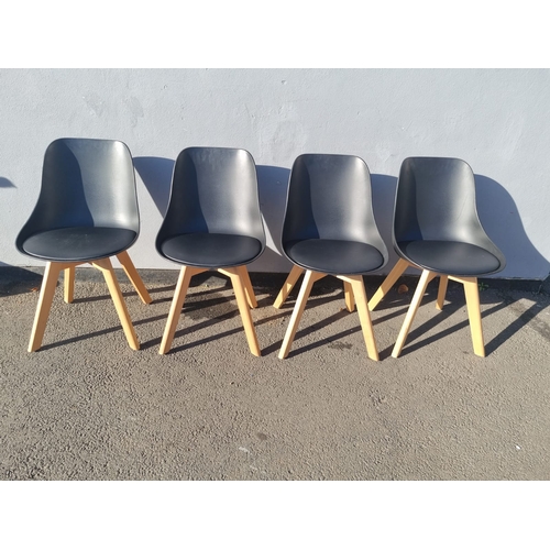 268 - 4 Black Modern Design Dining Chairs