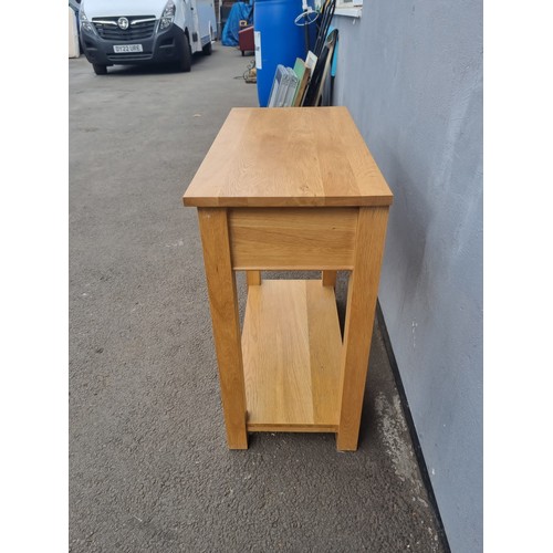 371 - Modern Oak Console Table with two draws - 77cm x 38cm x 77cm