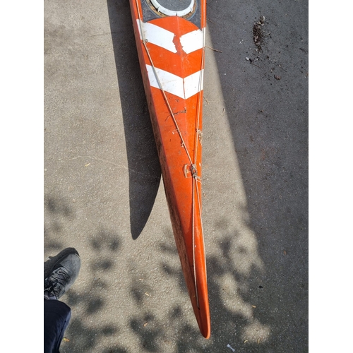 376 - Vintage Orange Canoe